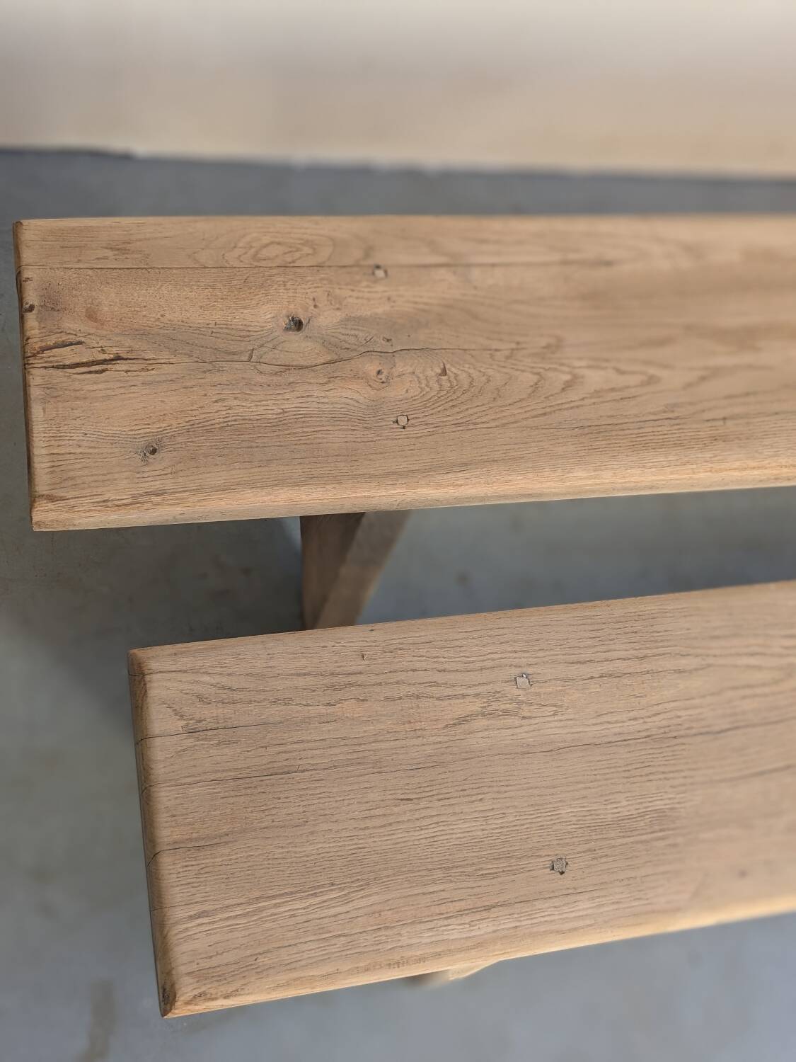 Large solid wood farm benches