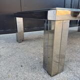 1970s smoked glass chrome coffee table