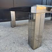 1970s smoked glass chrome coffee table