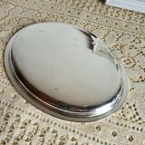 Small oval dish in silver-plated metal