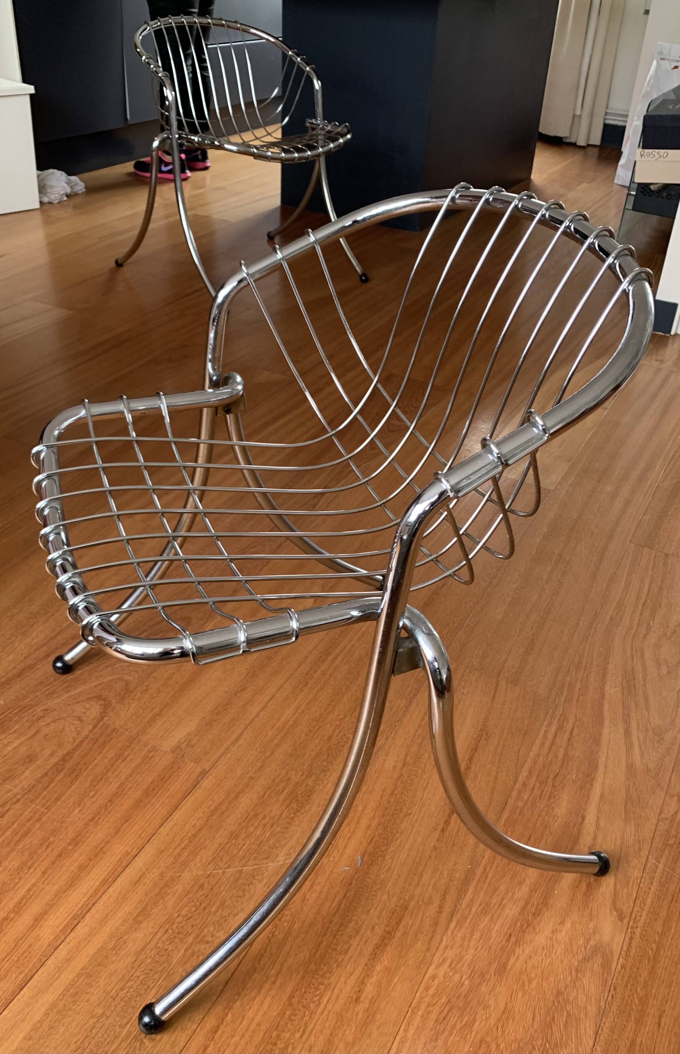 Paire de chaises " LYNN " fauteuils design Gastone Rinaldi éditée par RIMA