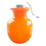 Ceiling lamp orange glass, opaline glass, year 1970s