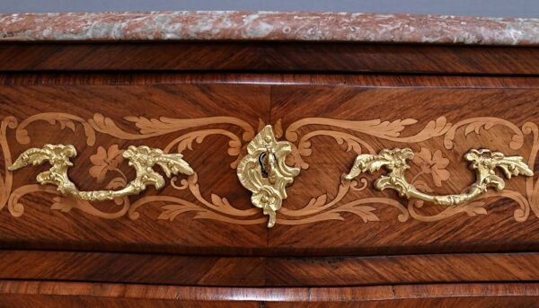 Secrétaire en marqueterie de bois précieux, style Transition, époque Napoléon III, milieu XIXe