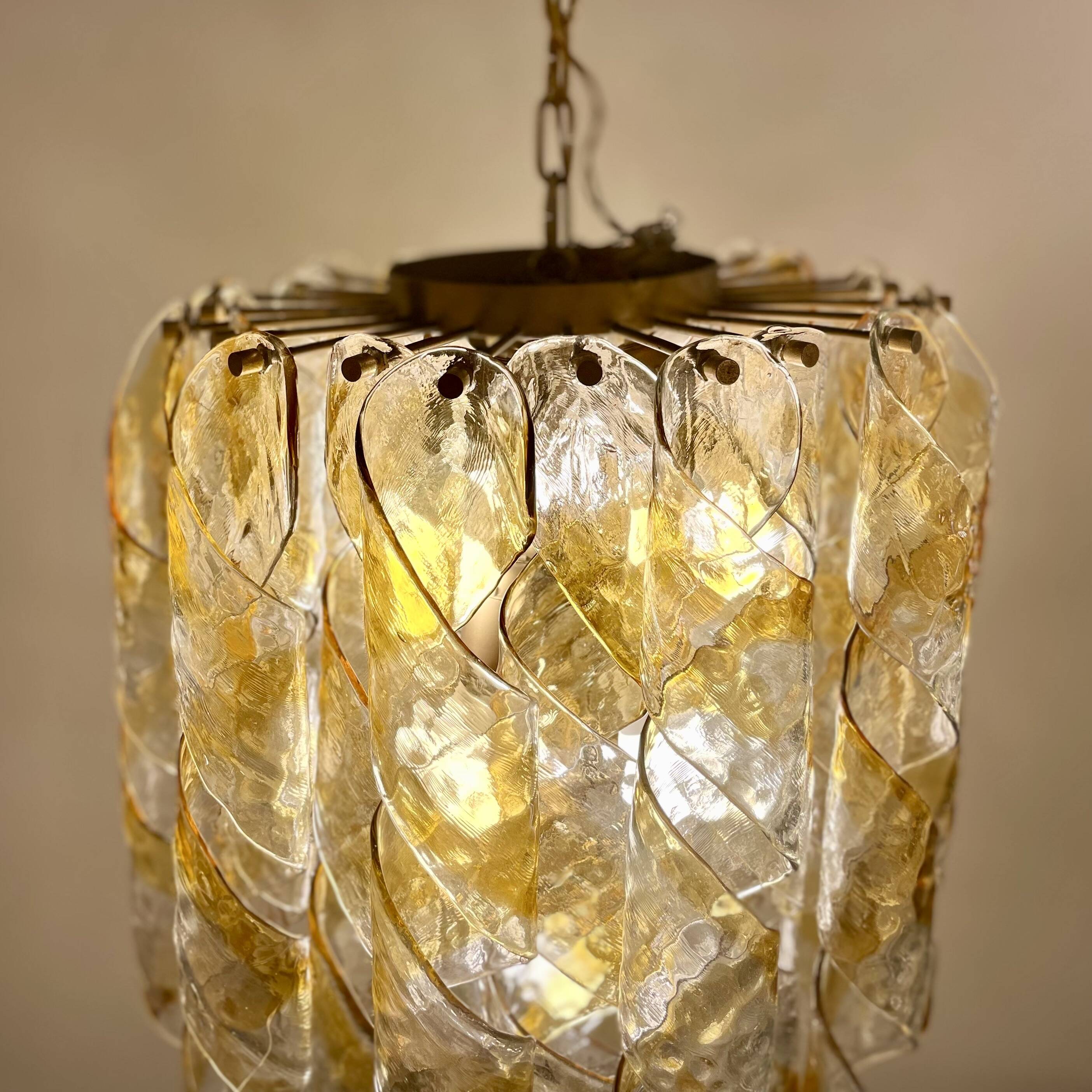 Torciglioni, Hanging Light by Mazzega, 1970s
