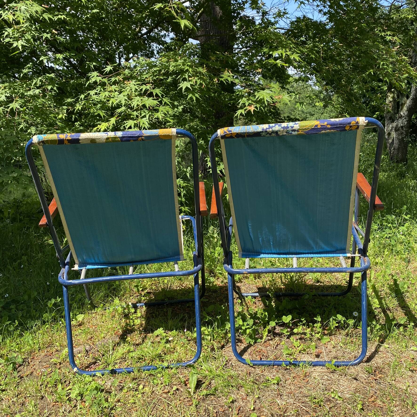 Chaises de camping pliantes années 70 , chaises de jardin