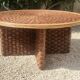 Woven cord and rattan coffee table 1970