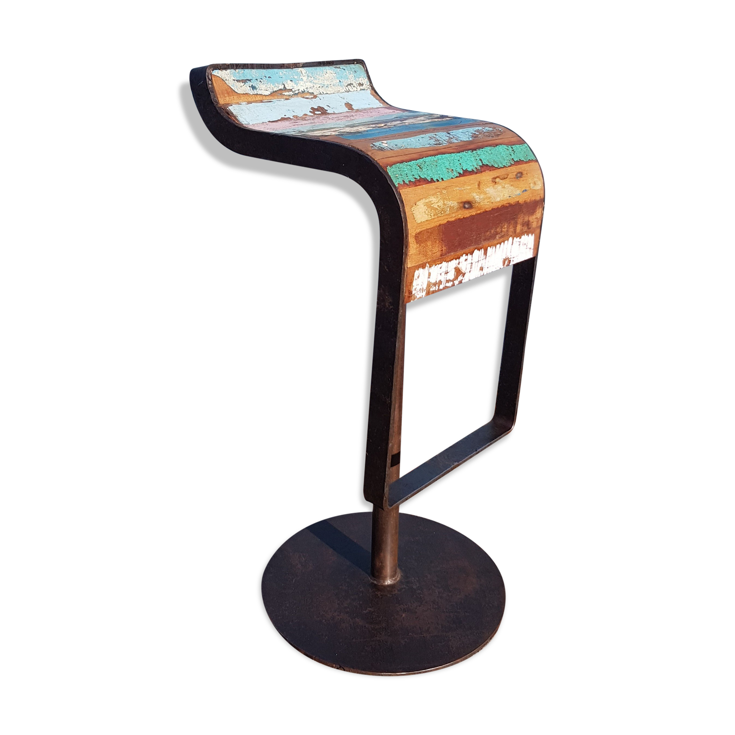 Bar stool design cast iron and wood