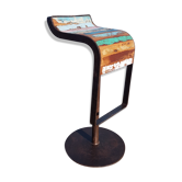 Tabouret de bar design fonte et bois