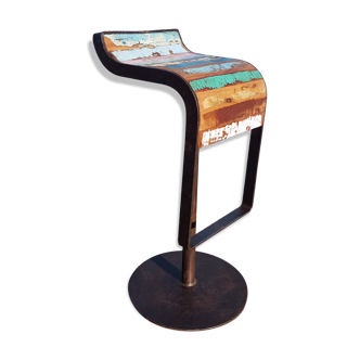 Bar stool design cast iron and wood
