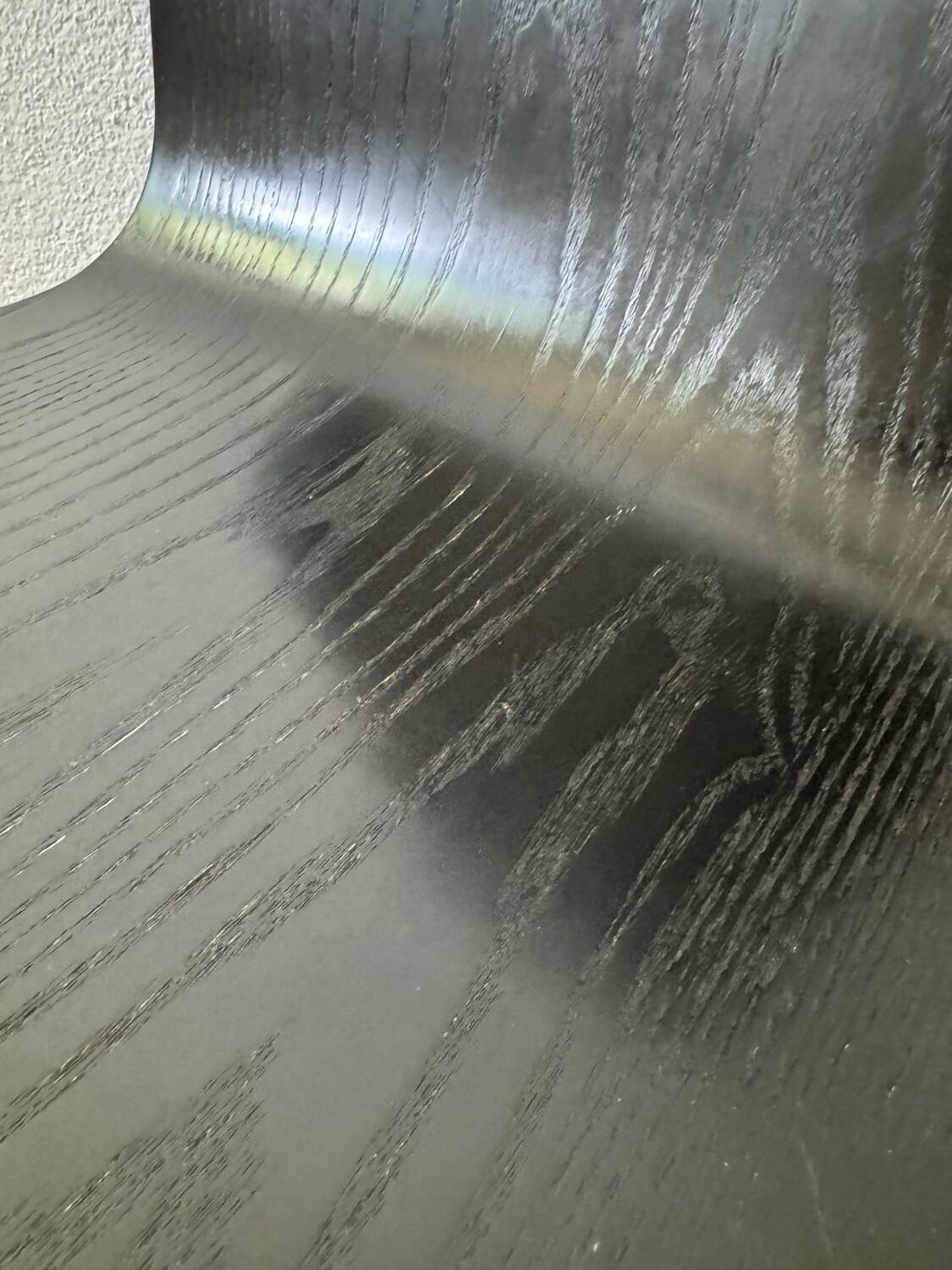 90s designer chairs in lacquered curved wood (X2)