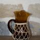 Pichet vintage en verre soufflé ambré