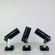 3 black metal and chrome vintage spotlights by Targetti