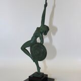 Art Deco Sculpture Trumpet Dancer "Jericho" By Guerbe