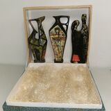 box of 3 vintage decanters , Ceramic bottles Italy DRIOLI MARASCHINO