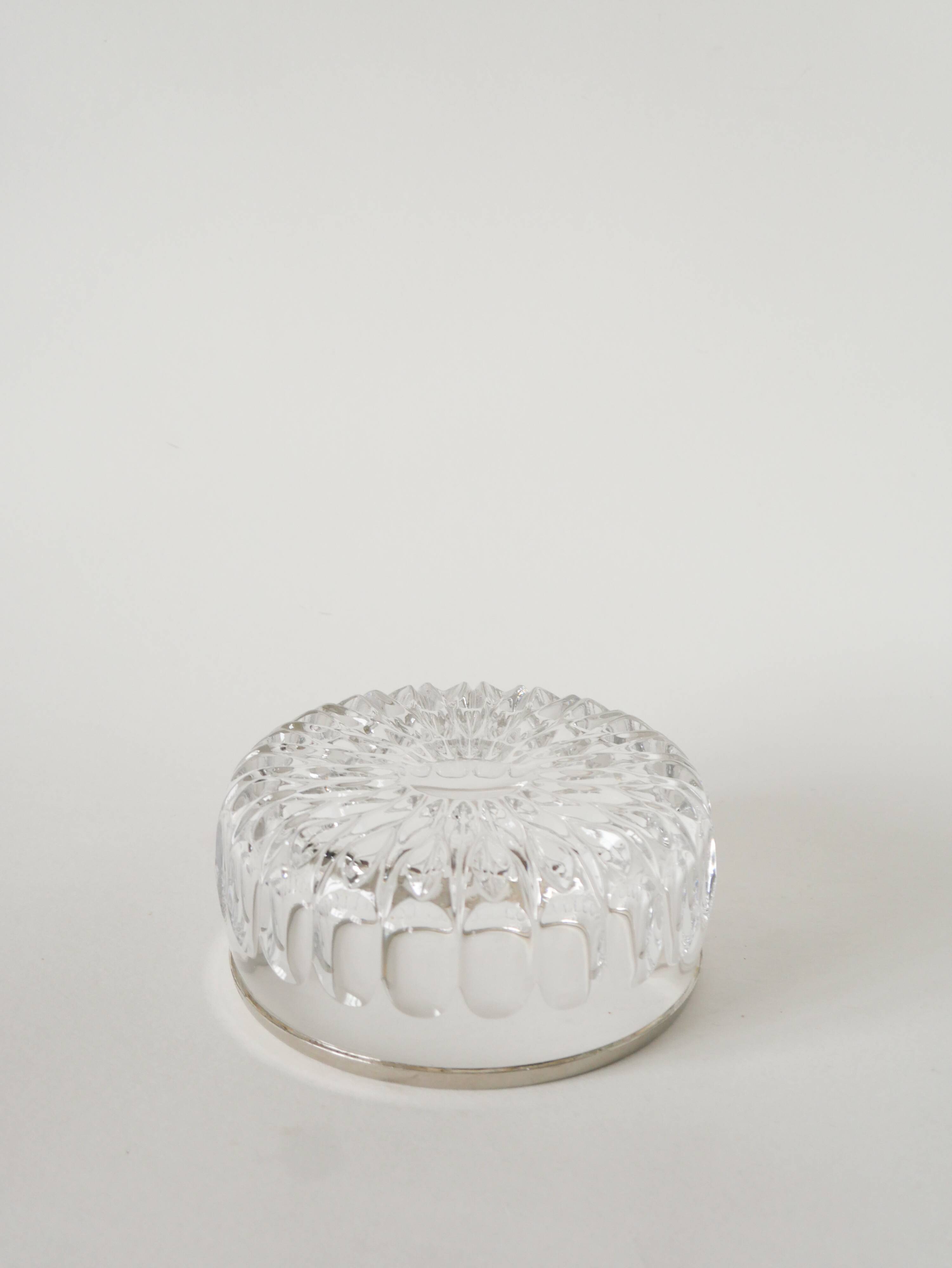 Small crystal and silver-plated bowl, 1950.