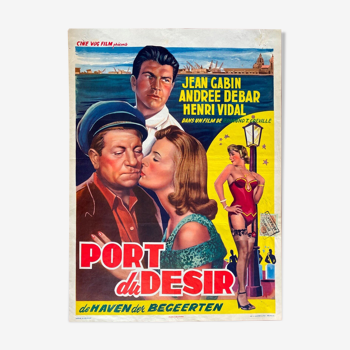 Affiche cinéma originale "Port du désir" Jean Gabin 36x49cm 1955