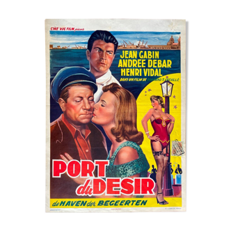 Affiche cinéma originale "Port du désir" Jean Gabin 36x49cm 1955