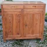 Vintage Parisian buffet in raw wood - 2 doors, 2 drawers