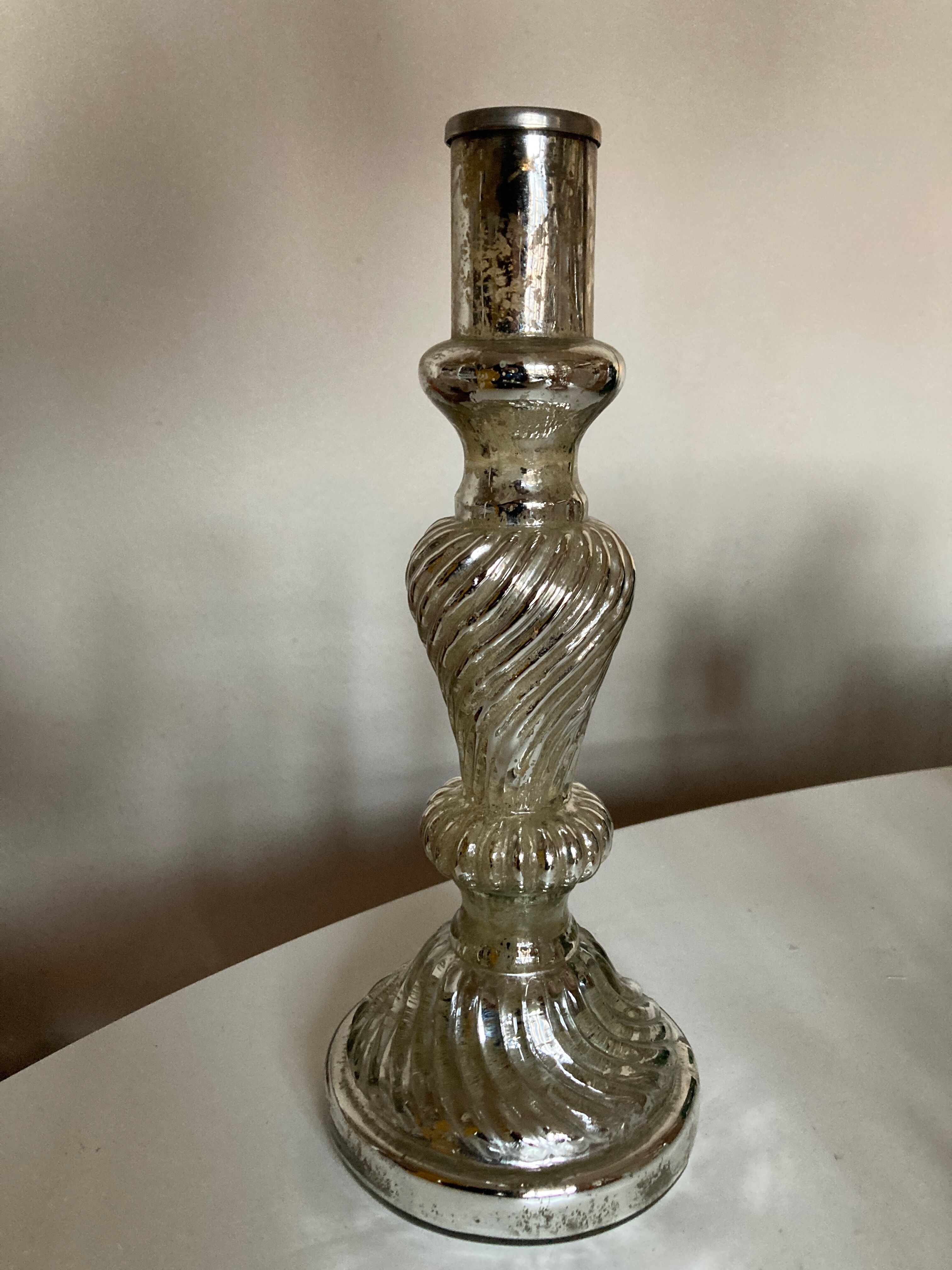 Produit BHV Bougeoir ancien en verre eglomisé