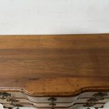 Louis XV commode with three drawers in solid walnut, 18th century