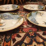 6 Gien France Caribbean Magellan pattern soup plates