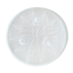 Plat à tarte ou à gâteau vintage en verre décor en relief feuille de marronnier et bogues