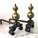 Old cast iron and brass bedside tables