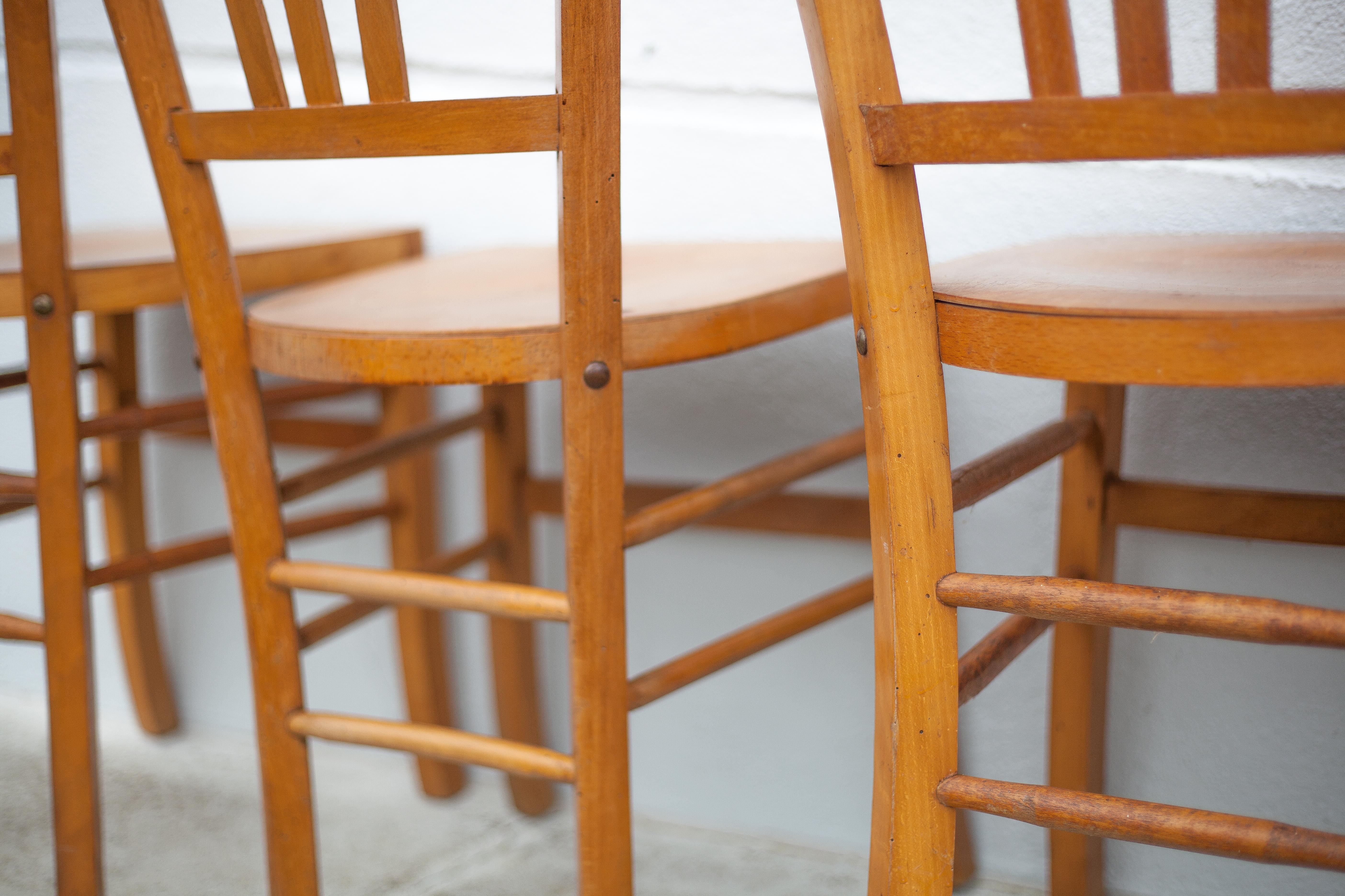 Set of 4 luterma bistro chairs, vintage wooden chairs, countryside, interior decoration