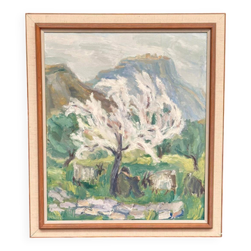 Huile sur toile originale suédoise – « Berger » par May Nicklasson