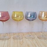 Box of 6 glasses with glass feet in colors of velles le chatel