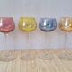 Box of 6 glasses with glass feet in colors of velles le chatel