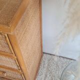 Vintage rattan chest of drawers