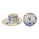 Volkstedt. Set of bonbonnière, plate and vase in cobalt.