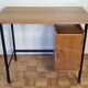 Vintage desk in metal and wood, 50s-60s