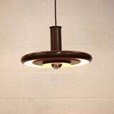 Brown vintage Fog & Morup pendant lamp: Hans Due Optima model, mid-century.