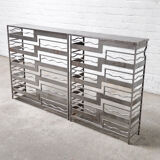Vintage french metal geometric consoles