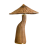 Lampe de table en rotin en forme de champignon structurel moderne du milieu du siècle