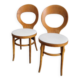 Pair of Baumann chairs model "Mouette" 1950s vintage
