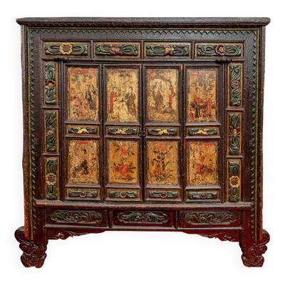 Armoire ancienne chinoise 4 portes 3 tiroirs