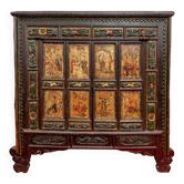 Antique Chinese wardrobe with 4 doors and 3 drawers.