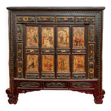 Armoire ancienne chinoise 4 portes 3 tiroirs