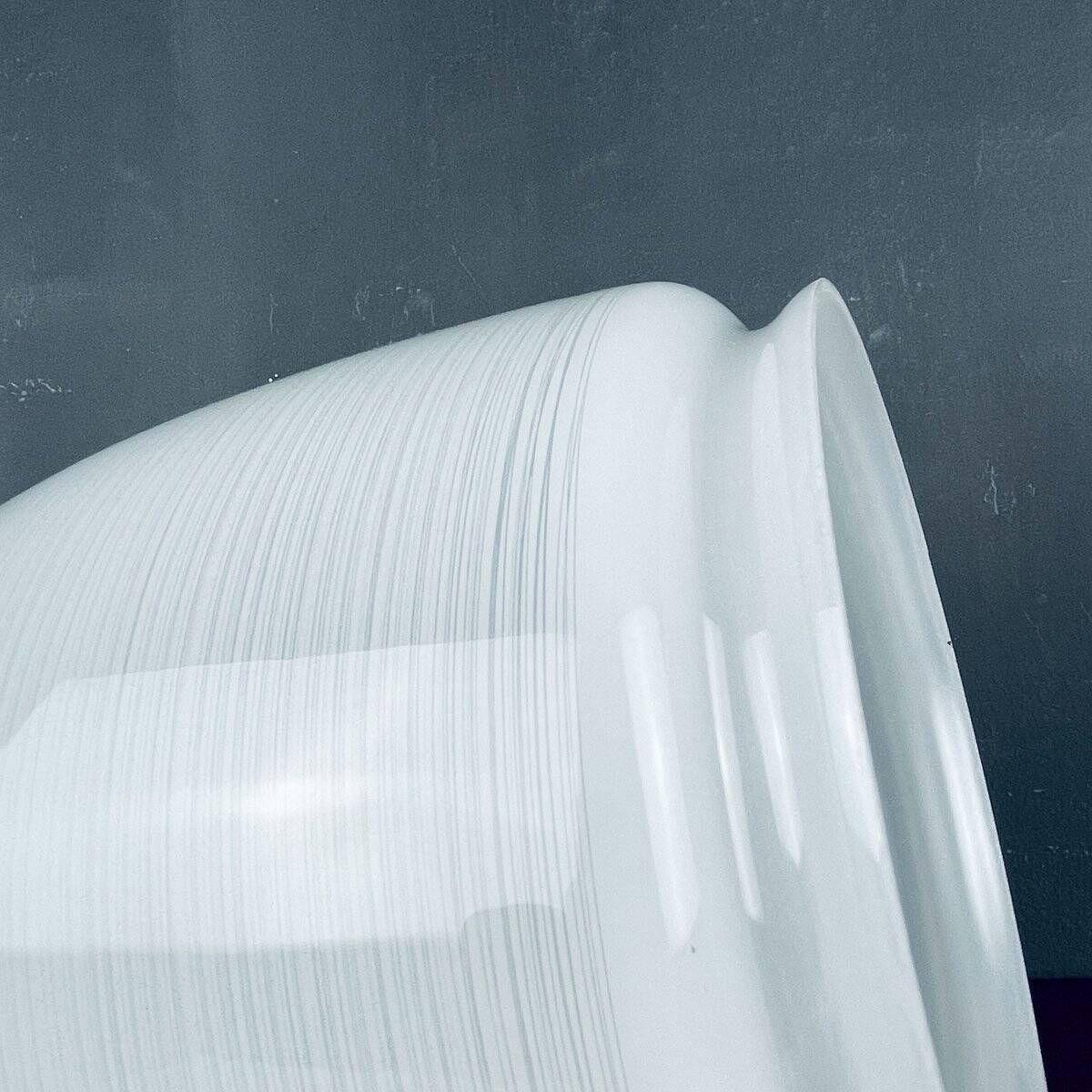 Mid-century white glass ceiling lamp, Italy, 1970s.