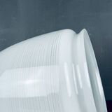 Mid-century white glass ceiling lamp, Italy, 1970s.