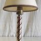 Table lamp in gold metal with clip-on shade - mid 20th century