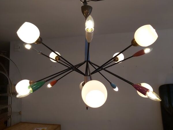 Lustre vintage à 16 lumières