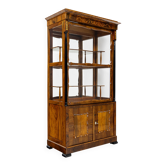 Small Biedermeier / Louis-Philippe display cabinet in walnut and birch 1840-1860