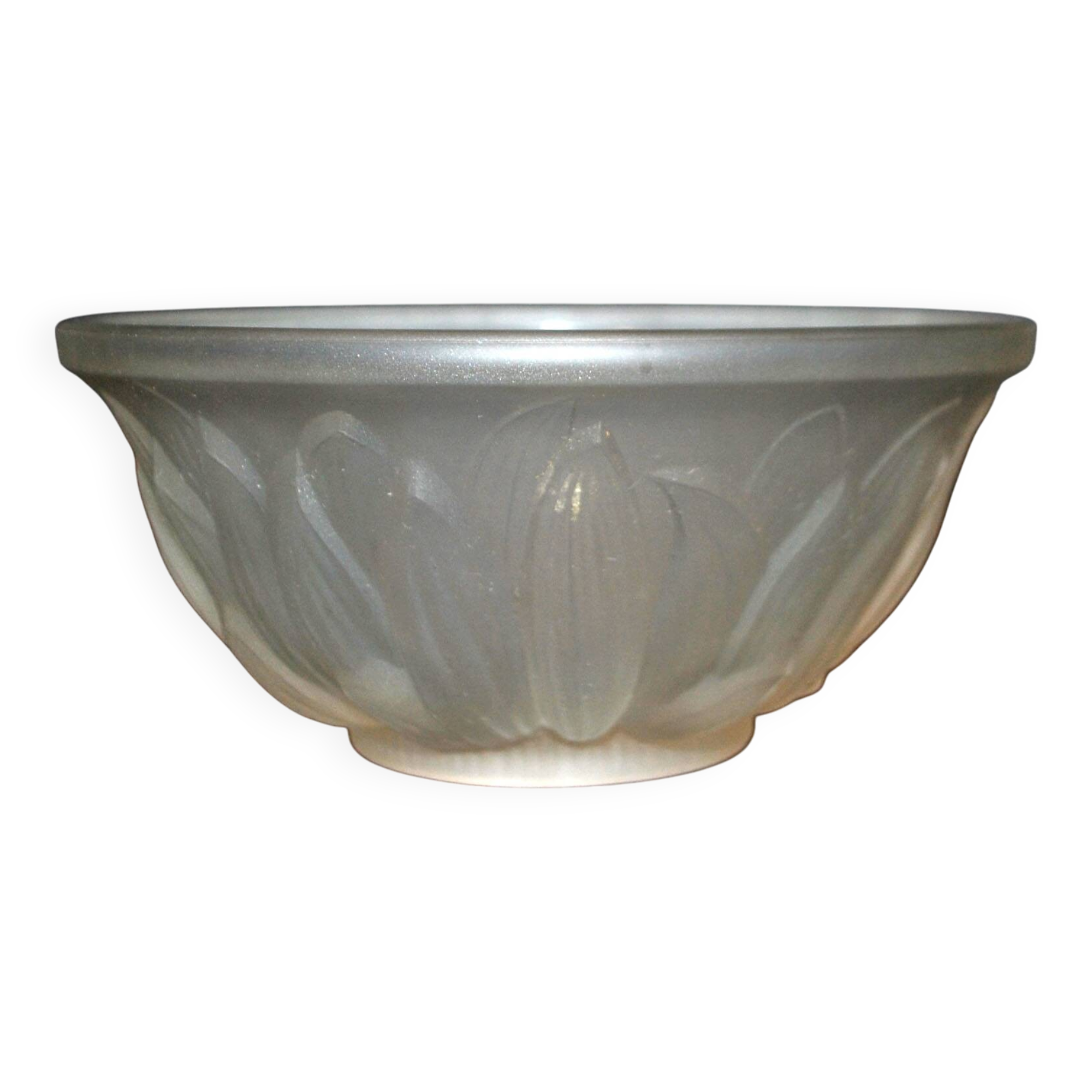 ART DECO molded glass cup signed Etling France