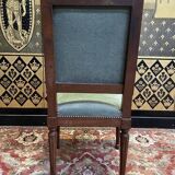 Set of 6 Louis XVI style chairs in green velvet