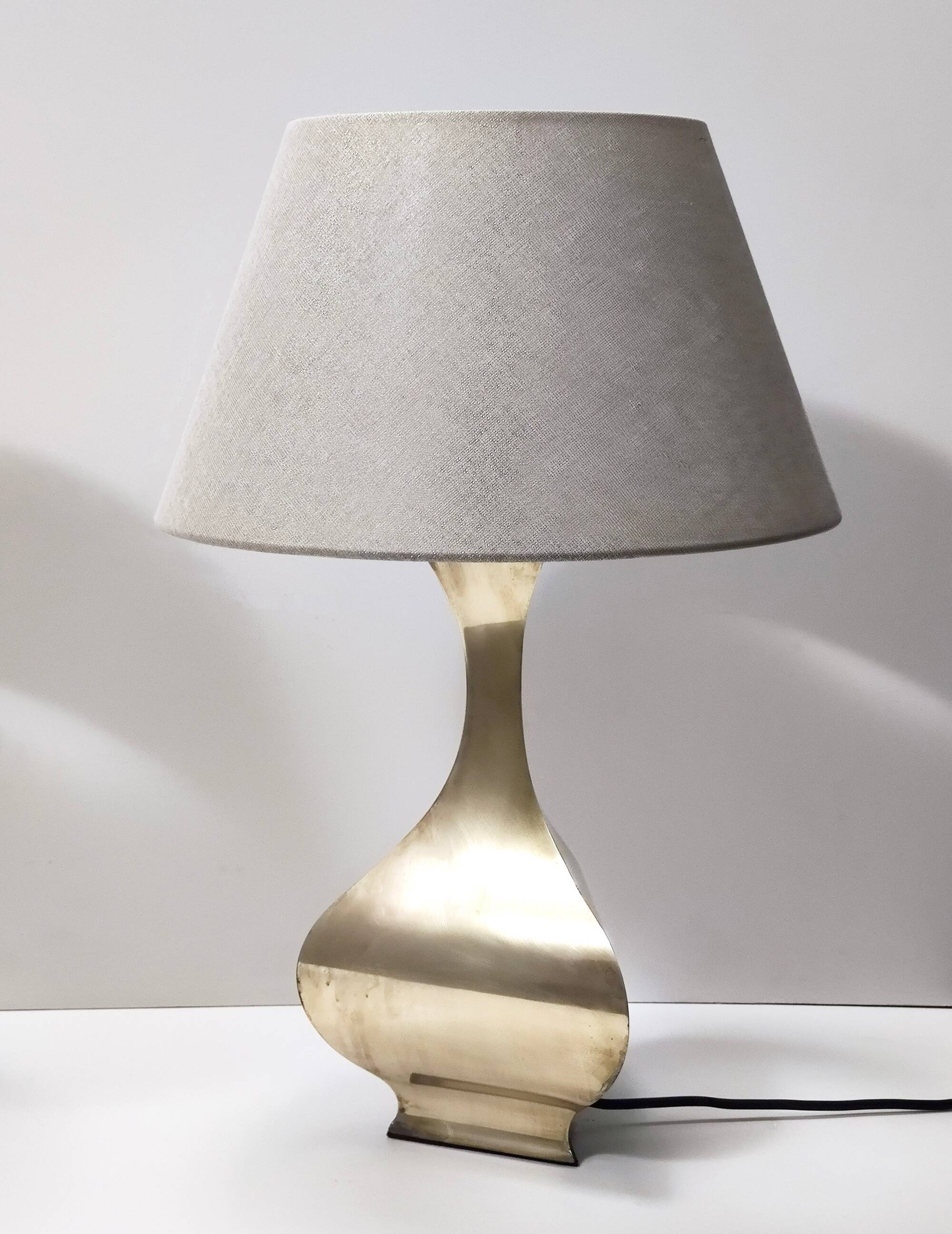 Pair of Postmodern Brass Table Lamps by Montagna Grillo and Tonello, Italy
