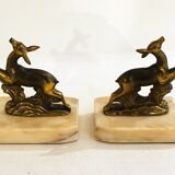 Pair of Art Deco deer book greenhouses